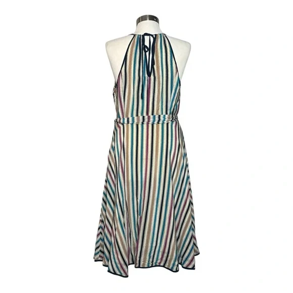 ANTHROPOLOGIE GIRLS FROM SAVOY GULL WING STRIPED SLEEVELESS SILK DRESS - Picture 9 of 15